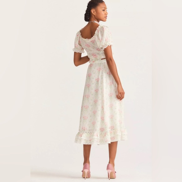 NWT LoveShackFancy Navya Silk Midi Skirt - Picture 5 of 8